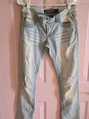 Angels Jeans Light Blue Distressed Skinny Jeans